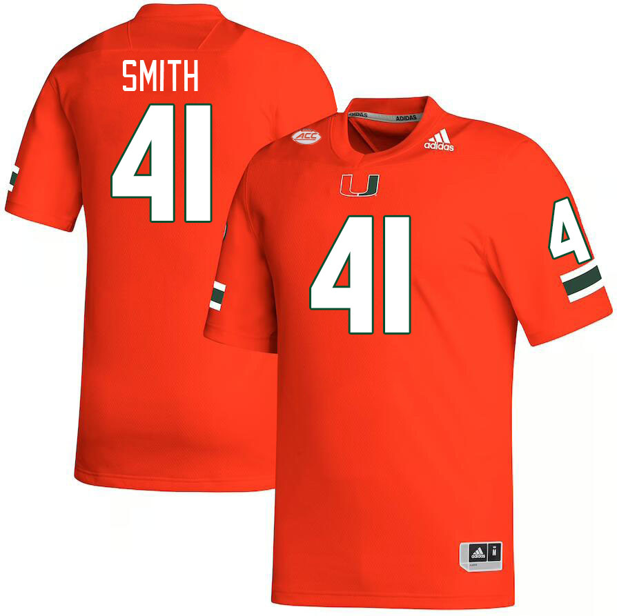 Men #41 Chase Smith Miami Hurricanes College Football Jerseys Stitched-Orange